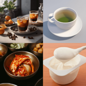 지방간 수치 완화에 도움이 되는 커피 녹차 김치 요거트